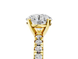 Yellow gold Round Cut Diamond Solitaire Pavé Engagement Ring with Round Band and Prong Setting_85