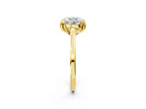 Yellow gold Round Cut Diamond Solitaire Ring with Flower Prong Setting and Classic Band_26