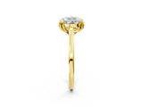 Yellow gold Round Cut Diamond Solitaire Ring with Flower Prong Setting and Classic Band_50