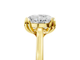 Yellow gold Round Cut Diamond Solitaire Ring with Flower Prong Setting and Classic Band_53