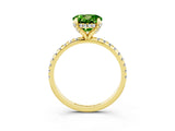 Yellow gold Round Cut Diamond Solitaire Ring with Four-Prong Setting and Pavé Band_3