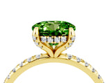 Yellow gold Round Cut Diamond Solitaire Ring with Four-Prong Setting and Pavé Band_4