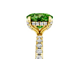 Yellow gold Round Cut Diamond Solitaire Ring with Four-Prong Setting and Pavé Band_5