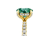 Yellow gold Round Cut Diamond Solitaire Ring with Four-Prong Setting and Pavé Band_5