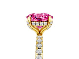 Yellow gold Round Cut Diamond Solitaire Ring with Four-Prong Setting and Pavé Band_5