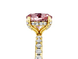 Yellow gold Round Cut Diamond Solitaire Ring with Four-Prong Setting and Pavé Band_5