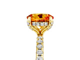 Yellow gold Round Cut Diamond Solitaire Ring with Four-Prong Setting and Pavé Band_5