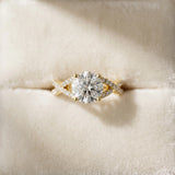 Yellow gold Round Cut Diamond Solitaire Ring with Four-Prong Setting and Twisted Pavé Band_44