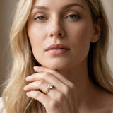 Yellow gold Round Cut Diamond Solitaire Ring with Leaf Motif Band and Four-Prong Setting_121