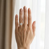 10K Yellow Gold 1.51 Carat E VS1 Round Diamond Solitaire Ring with Round Pavé Band and Four-Prong Setting