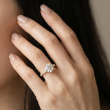10K Yellow Gold 1.51 Carat E VS1 Round Diamond Solitaire Ring with Round Pavé Band and Four-Prong Setting