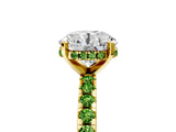 Yellow gold Round Cut Diamond Solitaire Ring with Pavé Band and Four-Prong Setting_5