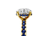 Yellow gold Round Cut Diamond Solitaire Ring with Pavé Band and Four-Prong Setting_5