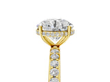 Yellow gold Round Cut Diamond Solitaire Ring with Pavé Band and Hidden Halo_26