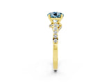 Yellow gold Round Cut Diamond Solitaire Ring with Pavé Band and Prong Setting_2