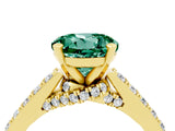 Yellow gold Round Cut Diamond Solitaire Ring with Pavé Band and Prong Setting_4