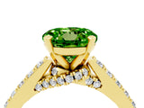 Yellow gold Round Cut Diamond Solitaire Ring with Pavé Band and Prong Setting_4