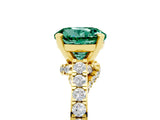 Yellow gold Round Cut Diamond Solitaire Ring with Pavé Band and Prong Setting_5