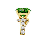 Yellow gold Round Cut Diamond Solitaire Ring with Pavé Band and Prong Setting_5