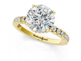 Yellow gold Round Cut Diamond Solitaire Ring with Round  Pavé Band and Four-Prong Setting_50