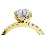 Yellow gold Round Cut Diamond Solitaire Ring with Round  Pavé Band and Four-Prong Setting_53