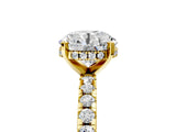 Yellow gold Round Cut Diamond Solitaire Ring with Round with Moissanite side stone Pavé Band and Four-Prong Setting_41