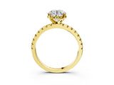 Yellow gold Round Cut Diamond Solitaire Ring with Round with Yellow Sapphire side stone Pavé Band and Four-Prong Setting_39