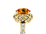 Yellow gold Round Cut Diamond Solitaire Ring with Shared Prong Pavé Band_5