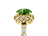 Yellow gold Round Cut Diamond Solitaire Ring with Shared Prong Pavé Band_5
