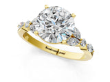 Yellow gold Round Cut Diamond Solitaire Ring with Side Stones and Four-Prong Setting_59