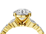 Yellow gold Round Cut Diamond Solitaire Ring with Side Stones and Four-Prong Setting_62