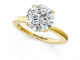 Yellow gold Round Cut Diamond Solitaire Ring with Thin Band and Prong Setting_13