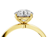 Yellow gold Round Cut Diamond Solitaire Ring with Thin Band and Prong Setting_16