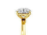 Yellow gold Round Cut Diamond Solitaire Ring with Thin Band and Prong Setting_17