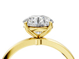 Yellow gold Round Cut Diamond Solitaire Ring with Thin Band and Prong Setting_28