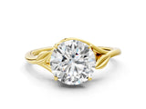 Yellow gold Round Cut Diamond Solitaire Ring with Twist Band and Four-Prong Setting_60