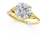Yellow gold Round Cut Diamond Solitaire Ring with Twist Band and Four-Prong Setting_61