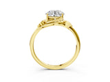 Yellow gold Round Cut Diamond Solitaire Ring with Twist Band and Four-Prong Setting_63