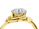 Yellow gold Round Cut Diamond Solitaire Ring with Twist Band and Four-Prong Setting_64