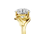 Yellow gold Round Cut Diamond Solitaire Ring with Twist Band and Four-Prong Setting_65