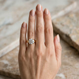 Yellow gold Round Cut Diamond Solitaire Ring with Wide Band and Prong Setting_12