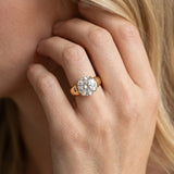 Yellow gold Round Cut Diamond Solitaire Ring with Wide Band and Prong Setting_14