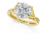 Yellow gold Round Cut Diamond Solitaire Twist Band Prong Setting Ring_71