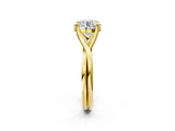 Yellow gold Round Cut Diamond Solitaire Twist Band Prong Setting Ring_72