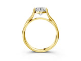 Yellow gold Round Cut Diamond Solitaire Twist Band Prong Setting Ring_73