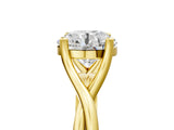 Yellow gold Round Cut Diamond Solitaire Twist Band Prong Setting Ring_75