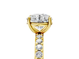 Yellow gold Round Cut Diamond Solitaire with Pave Band and Four-Prong Setting 5