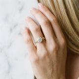 Yellow gold Round Cut Diamond Split Shank Engagement Ring with Pavé Band_74