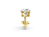 14K Yellow Gold 3.05 Carat E VS2 Round Diamond Stud Earrings