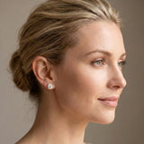 14K Yellow Gold 3.05 Carat E VS2 Round Diamond Stud Earrings
